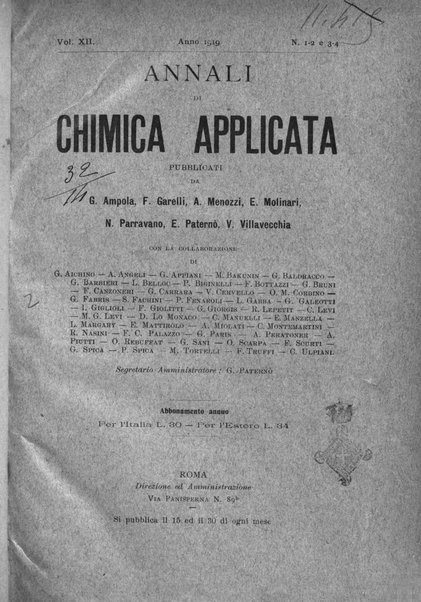 Annali di chimica applicata