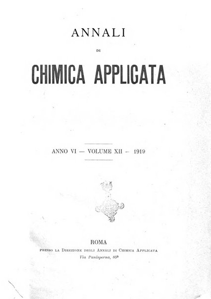 Annali di chimica applicata