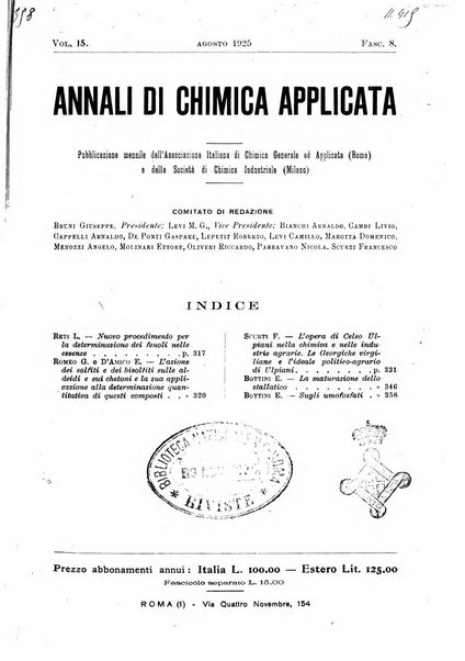 Annali di chimica applicata