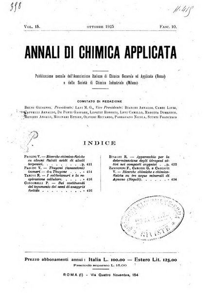 Annali di chimica applicata