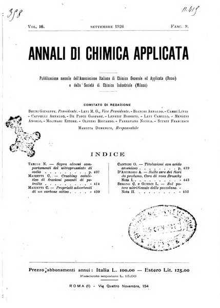 Annali di chimica applicata