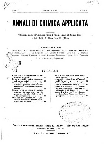 Annali di chimica applicata