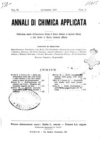 Annali di chimica applicata