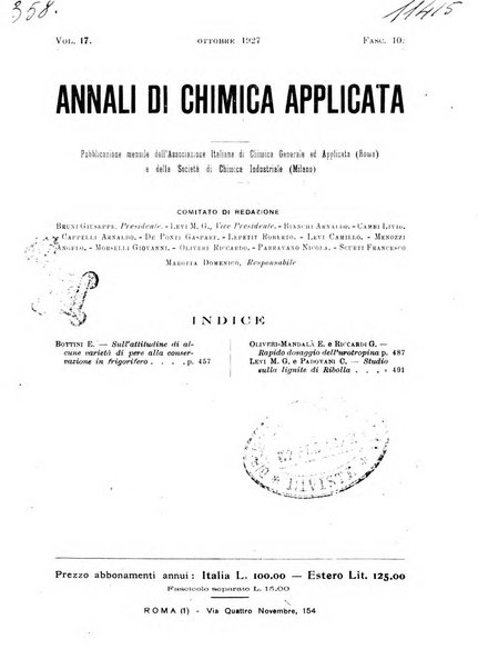 Annali di chimica applicata