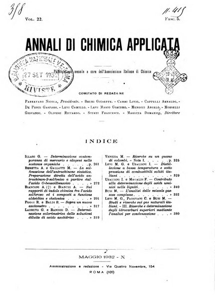 Annali di chimica applicata