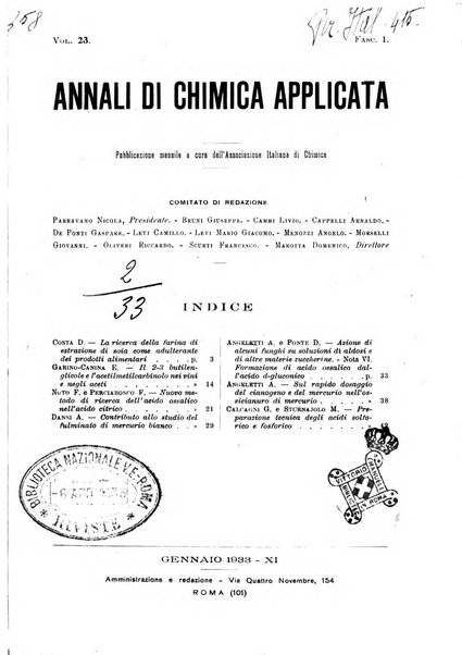 Annali di chimica applicata