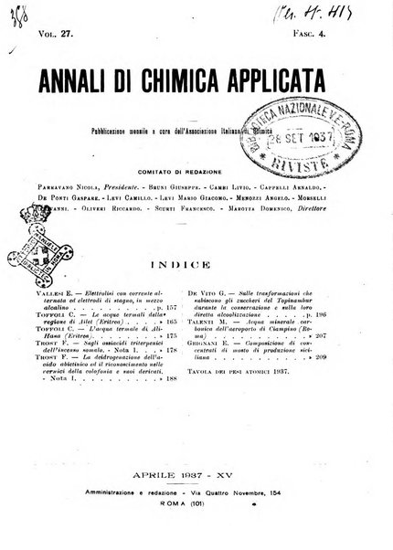 Annali di chimica applicata