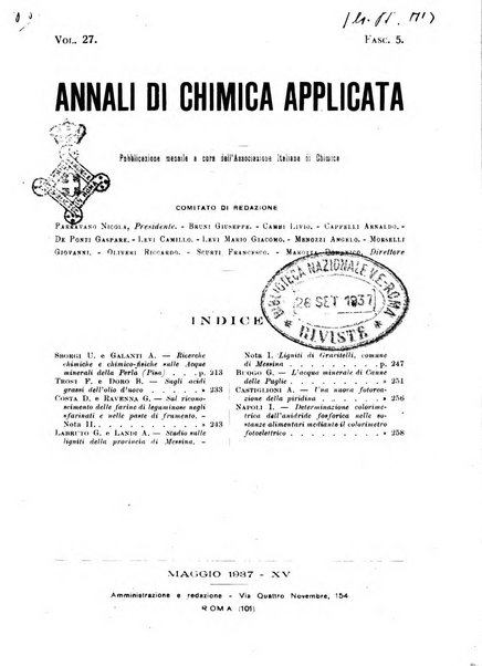 Annali di chimica applicata