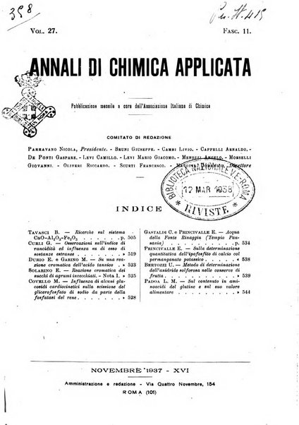 Annali di chimica applicata