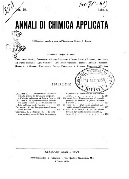 Annali di chimica applicata