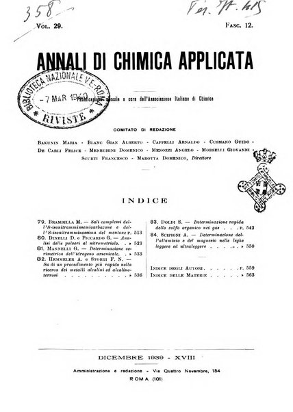 Annali di chimica applicata