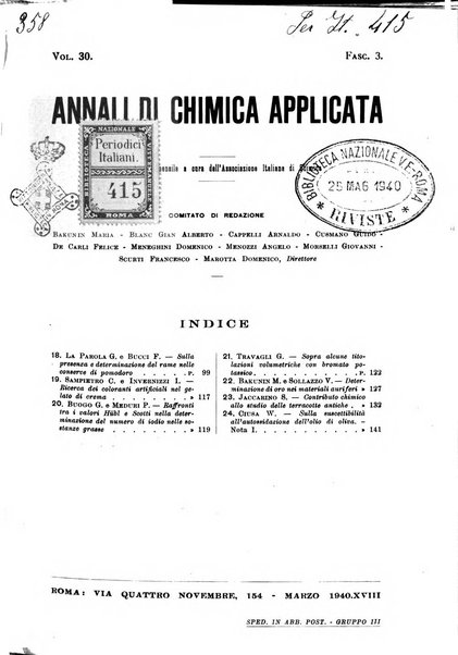 Annali di chimica applicata