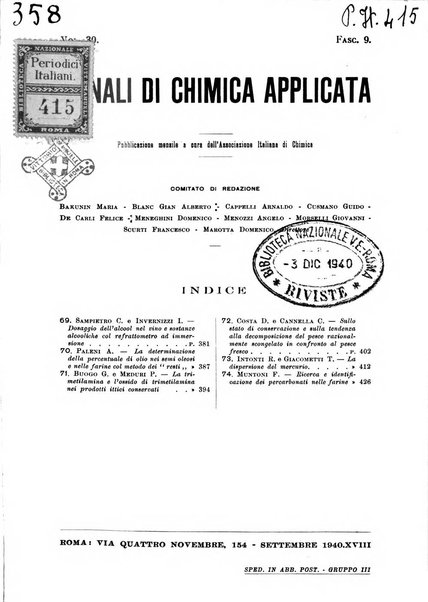 Annali di chimica applicata