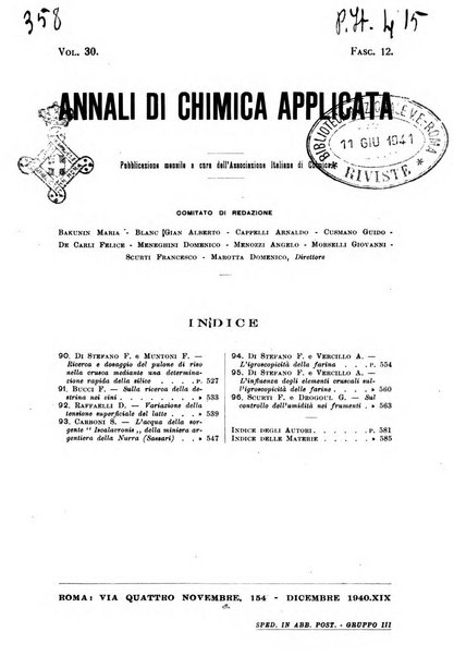 Annali di chimica applicata