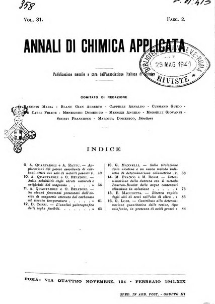 Annali di chimica applicata