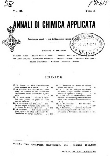 Annali di chimica applicata