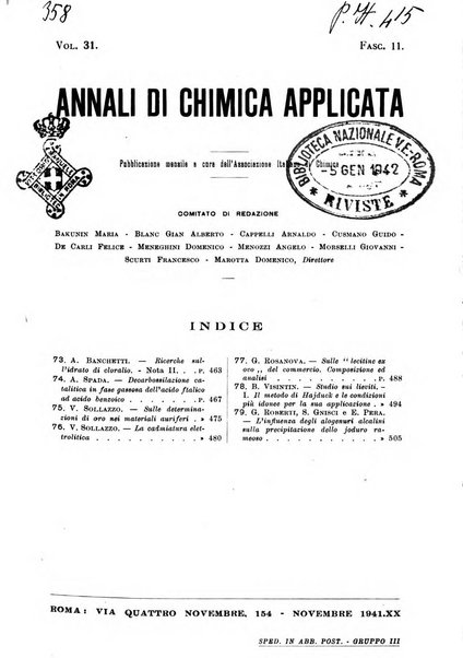 Annali di chimica applicata