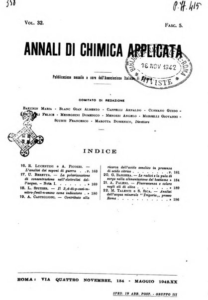 Annali di chimica applicata