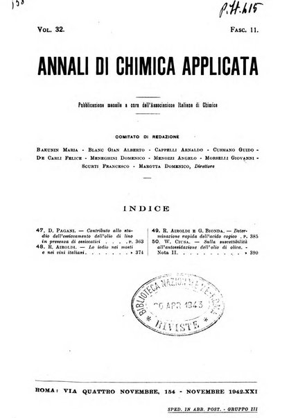 Annali di chimica applicata