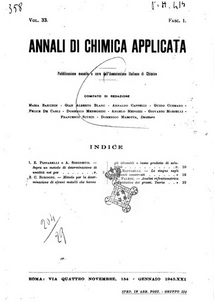 Annali di chimica applicata