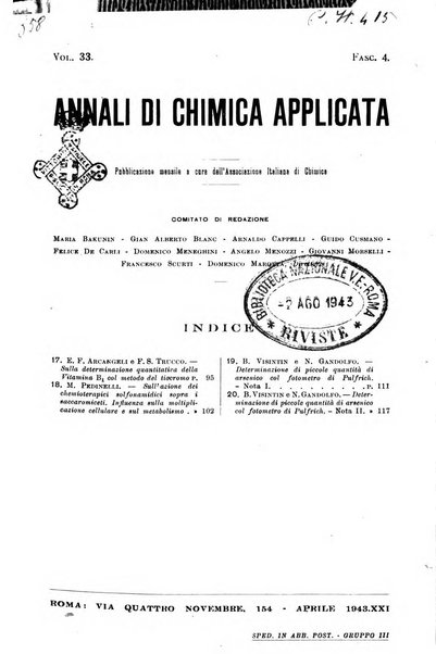 Annali di chimica applicata