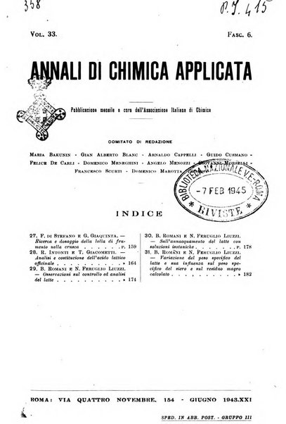 Annali di chimica applicata