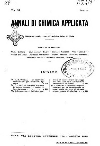 Annali di chimica applicata