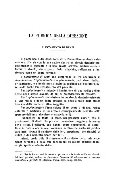 Annali di odontologia periodico mensile