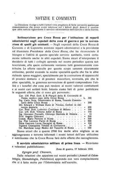 Annali di odontologia periodico mensile