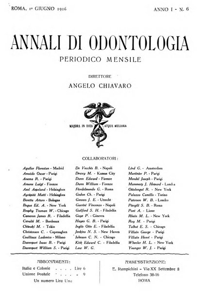 Annali di odontologia periodico mensile