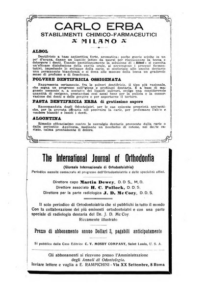 Annali di odontologia periodico mensile