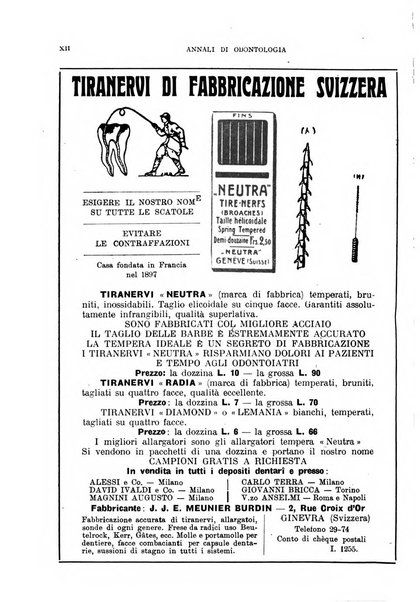 Annali di odontologia periodico mensile