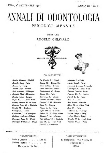 Annali di odontologia periodico mensile