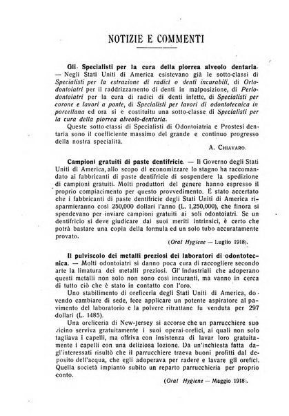 Annali di odontologia periodico mensile