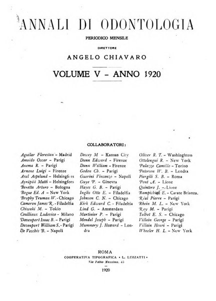 Annali di odontologia periodico mensile