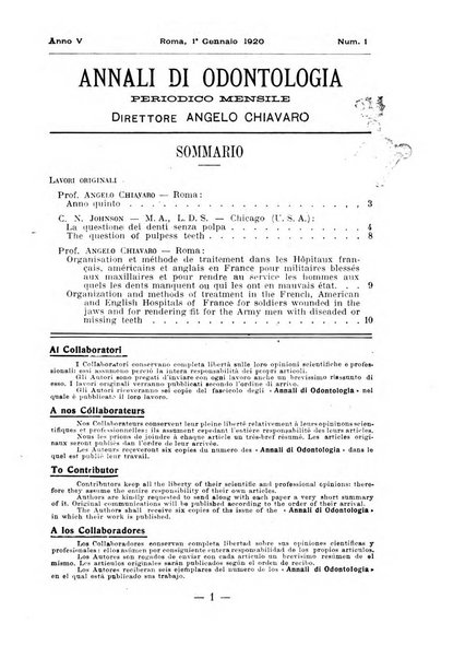 Annali di odontologia periodico mensile