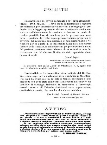 Annali di odontologia periodico mensile