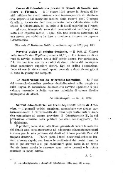 Annali di odontologia periodico mensile