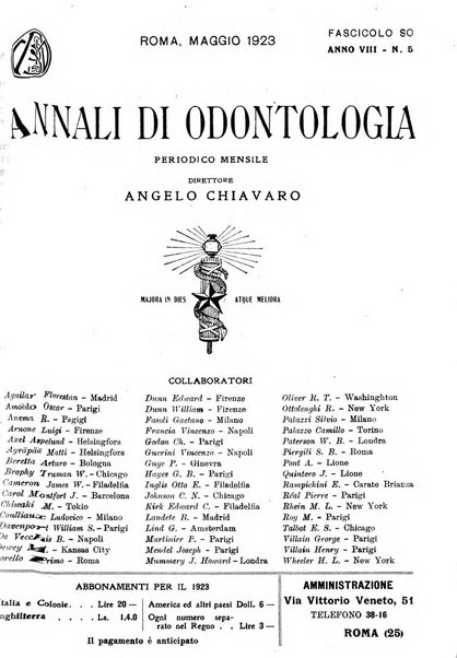 Annali di odontologia periodico mensile