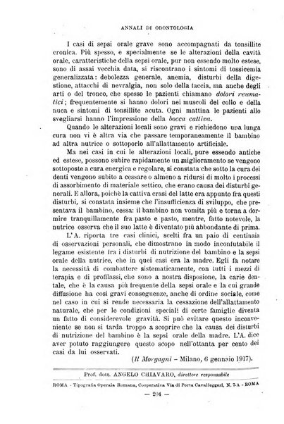 Annali di odontologia periodico mensile