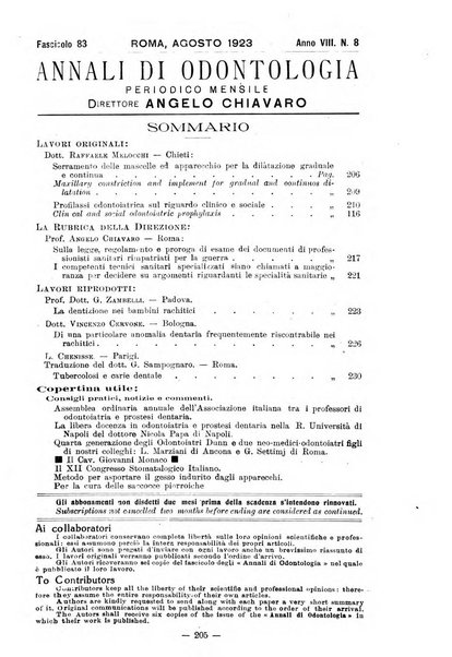 Annali di odontologia periodico mensile