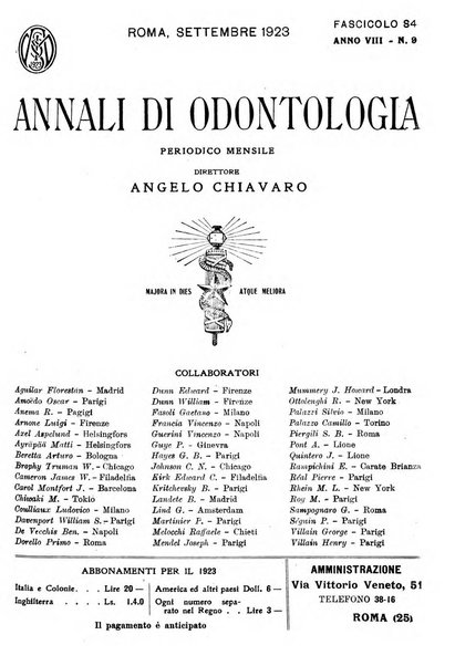 Annali di odontologia periodico mensile