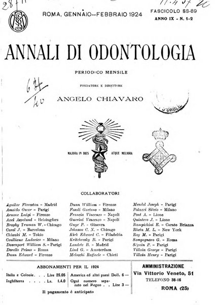 Annali di odontologia periodico mensile