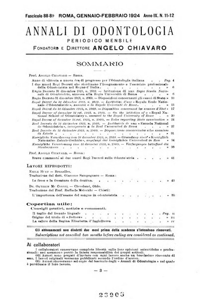 Annali di odontologia periodico mensile