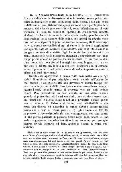 Annali di odontologia periodico mensile