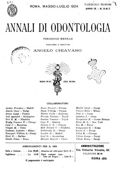 Annali di odontologia periodico mensile