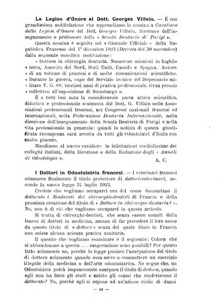 Annali di odontologia periodico mensile