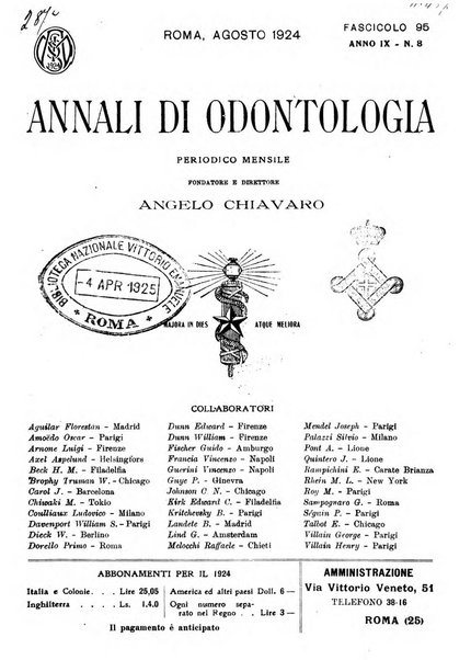 Annali di odontologia periodico mensile