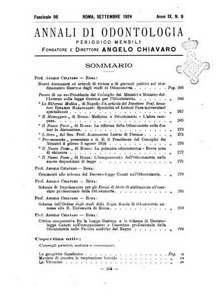 Annali di odontologia periodico mensile