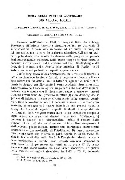 Annali di odontologia periodico mensile